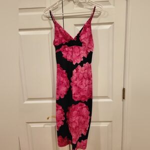 Floral Pink and Black Dress